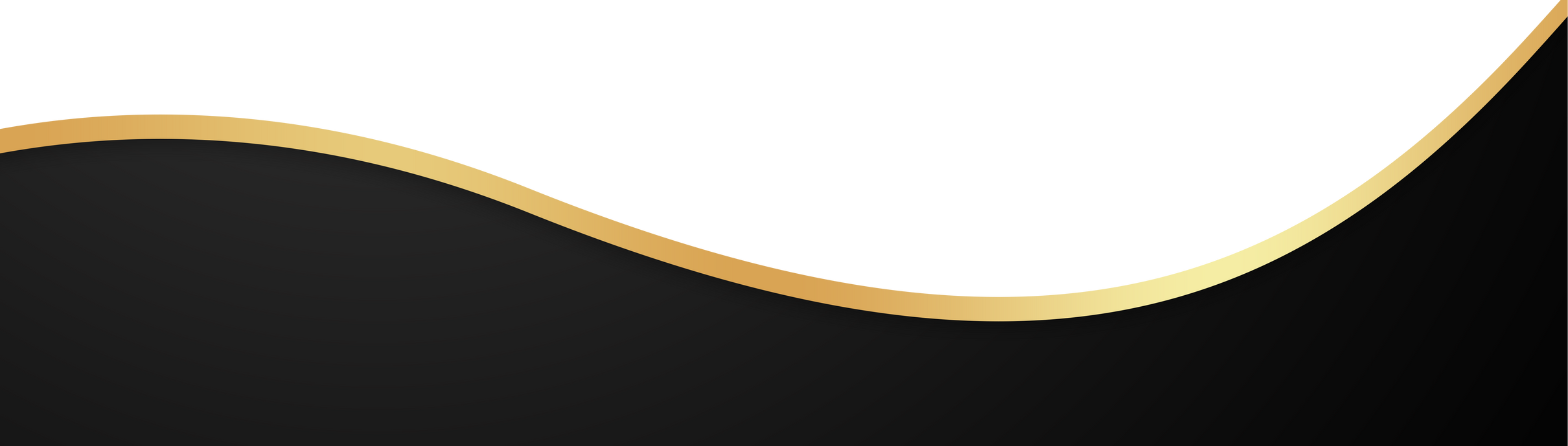 Black and Gold Curve Border. Wavy Banner. Wave Banner.